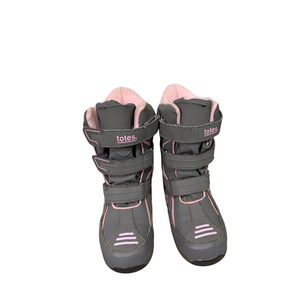 Totes Waterproof Insulated Snow Boots Waterproof  Gray Pink Sz 3M Rachel